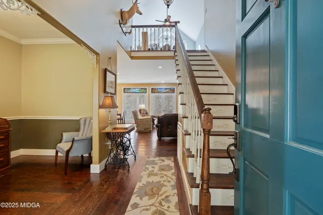 a living room with furniture