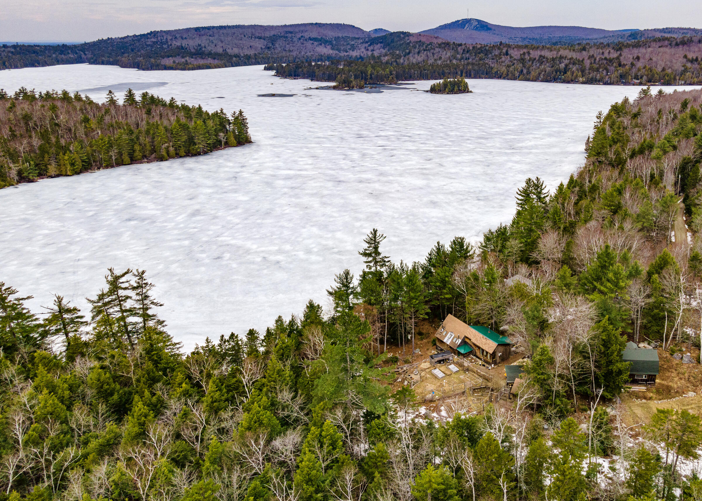 351 East Hopkins Pond Road Ellsworth, ME 04605 - Photo 27 of 30 Winter Aerial