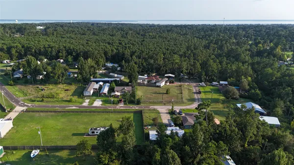 a view of a lake with houses