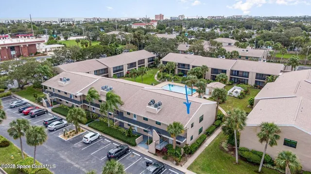 an aerial view of a house