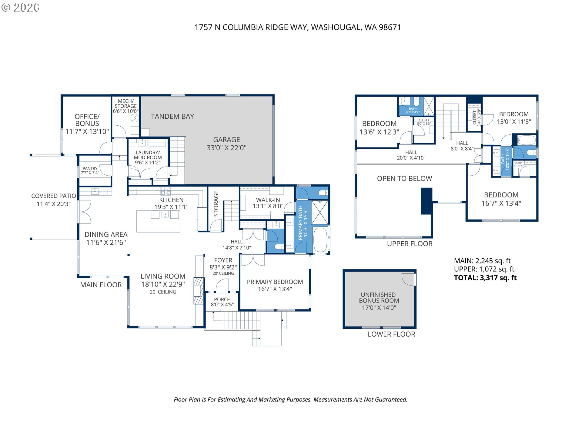1757 North Columbia Ridge Way Washougal, WA 98671 - Photo 48 of 48 a picture of a floor plan
