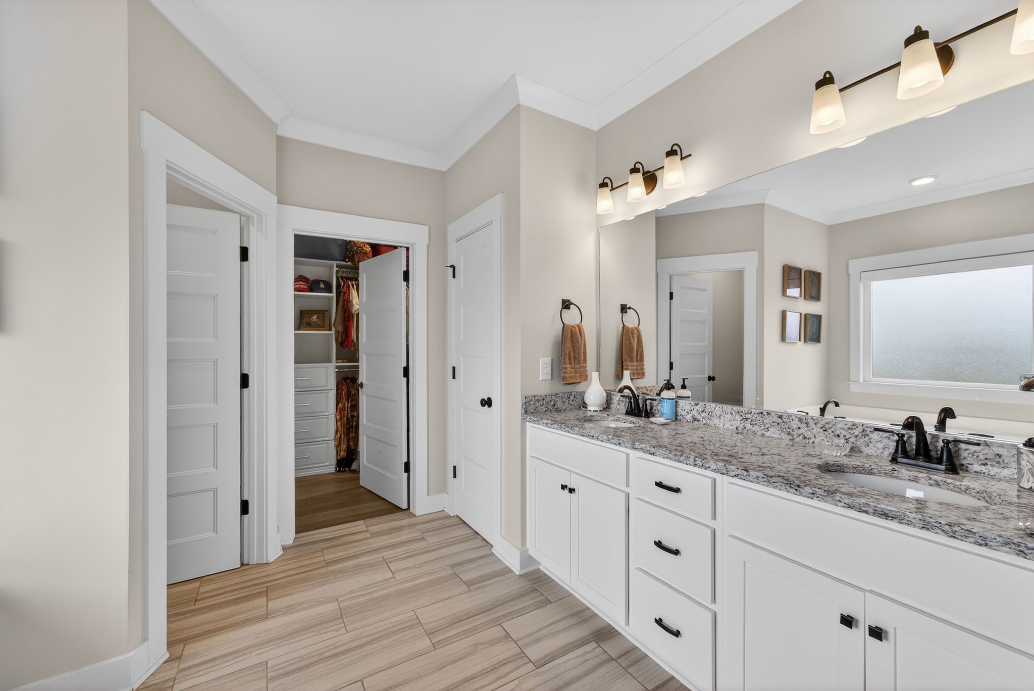 3834 Holly Grove Road Lascassas, TN 37085 - Photo 21 of 60 a spacious bathroom with a granite countertop sink mirror and a shower