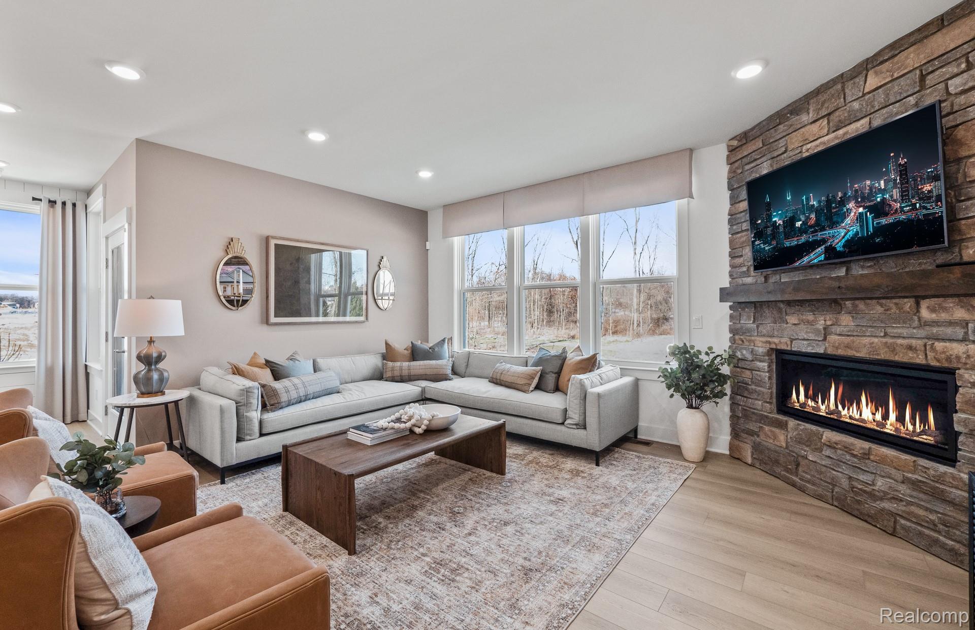 5643 Lewiston Road Canton, MI 48188 - Photo 7 of 13 Gathering Room with Gas Fireplace