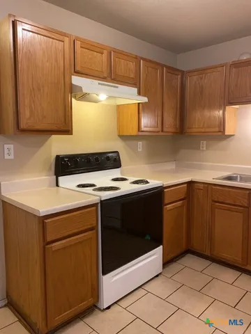 a kitchen with a sink cabinets and stainless steel appliances