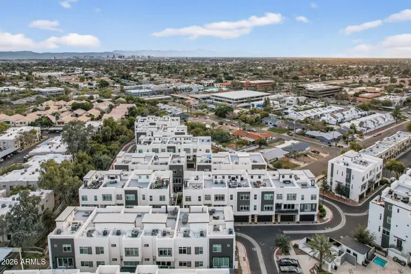 a view of city with tall buildings