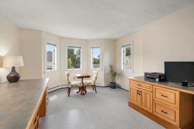 a living room with furniture and flat screen tv