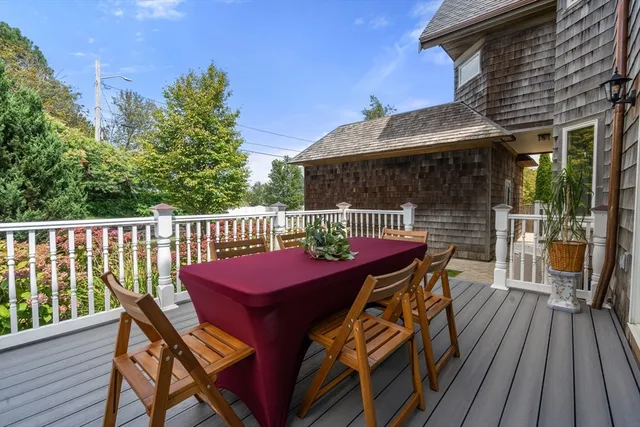a view of a patio on the roof deck