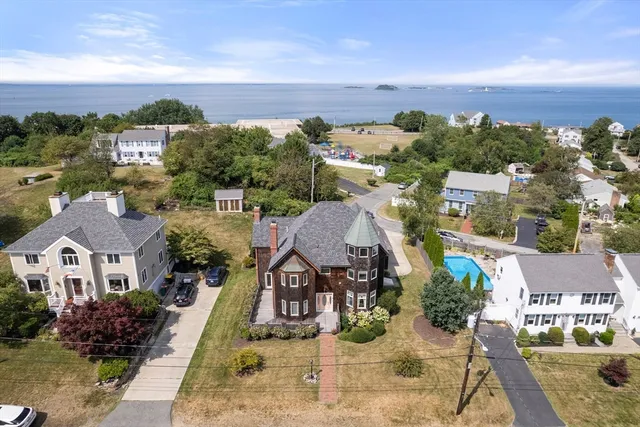 an aerial view of multiple house