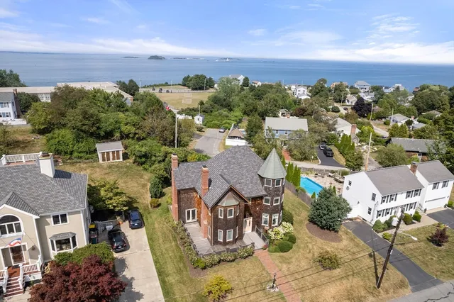 an aerial view of multiple house