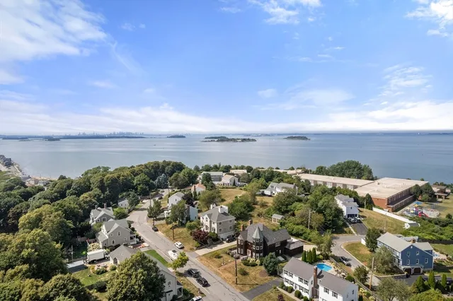 a view of a city with ocean