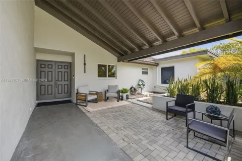 a outdoor living space with furniture