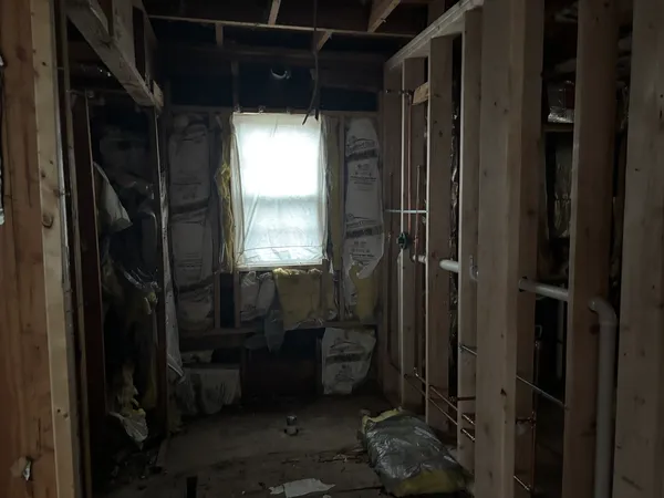 a room with fireplace