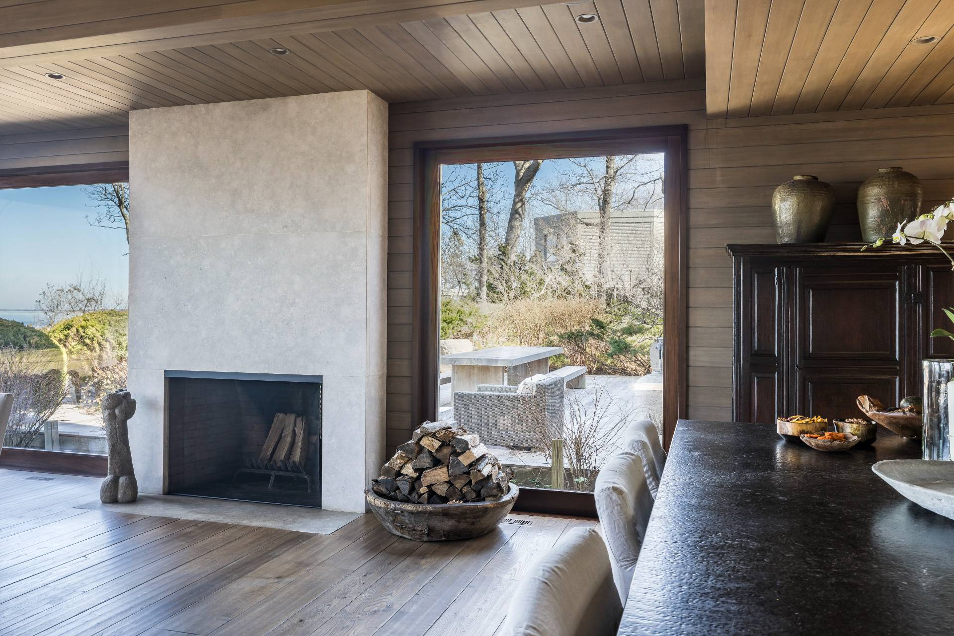 54 Hedges Banks Drive East Hampton, NY 11937 - Photo 11 of 24 a living room with furniture and a fireplace