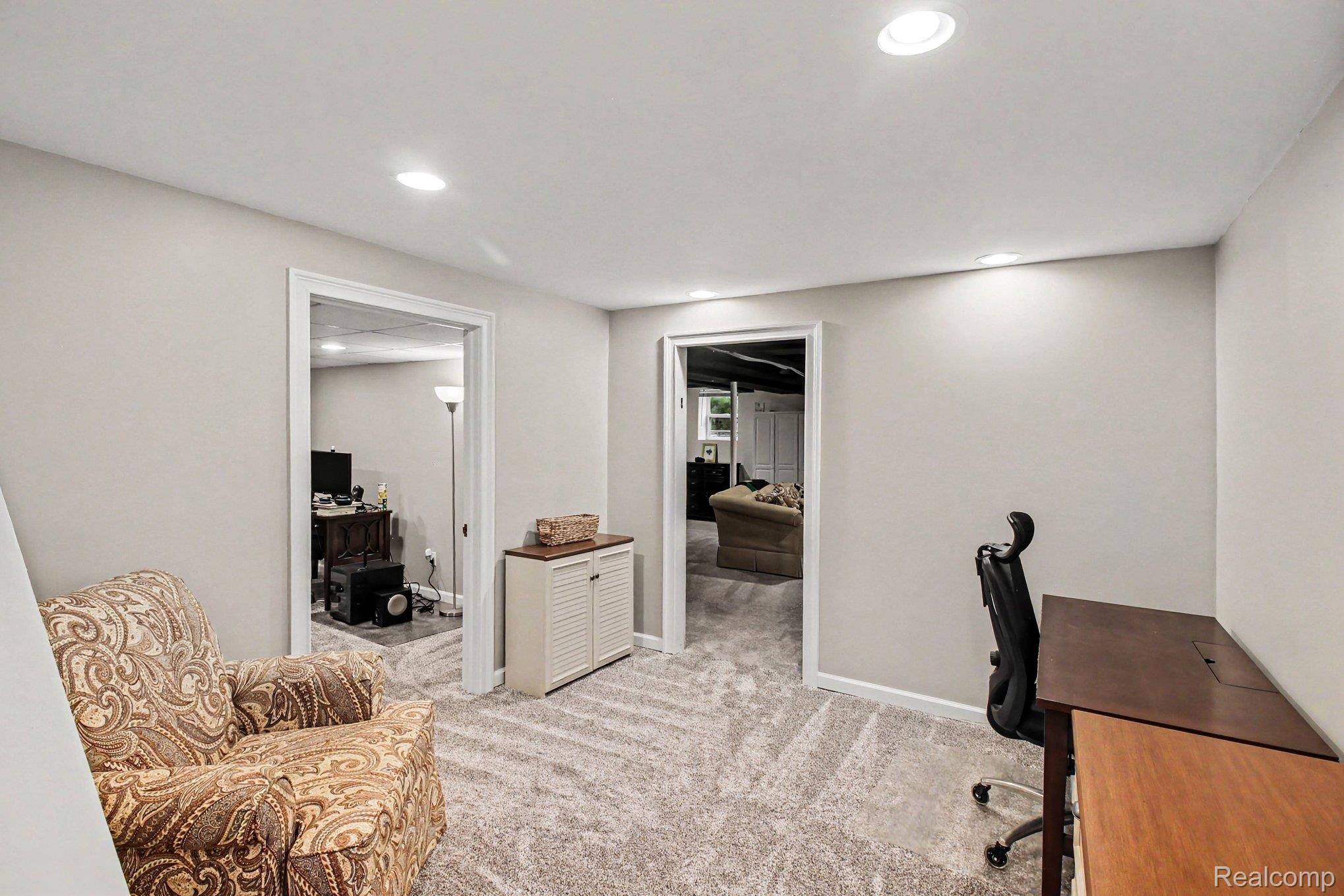 5183 North Owosso Road Fowlerville, MI 48836 - Photo 18 of 27 Office area with light carpet and recessed lighting