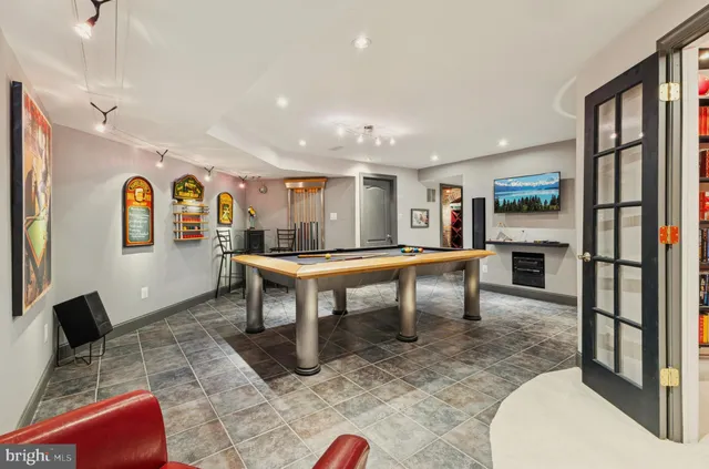 a view of a park with slide