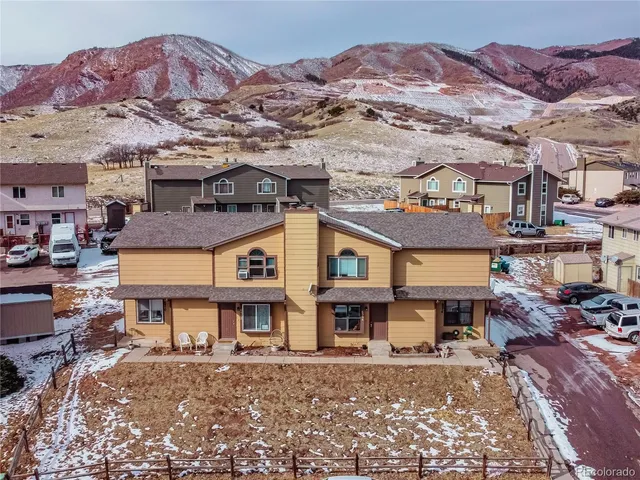 a city view with tall buildings
