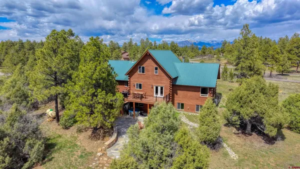 an aerial view of a house