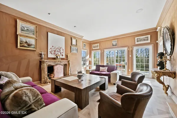 a living room with furniture