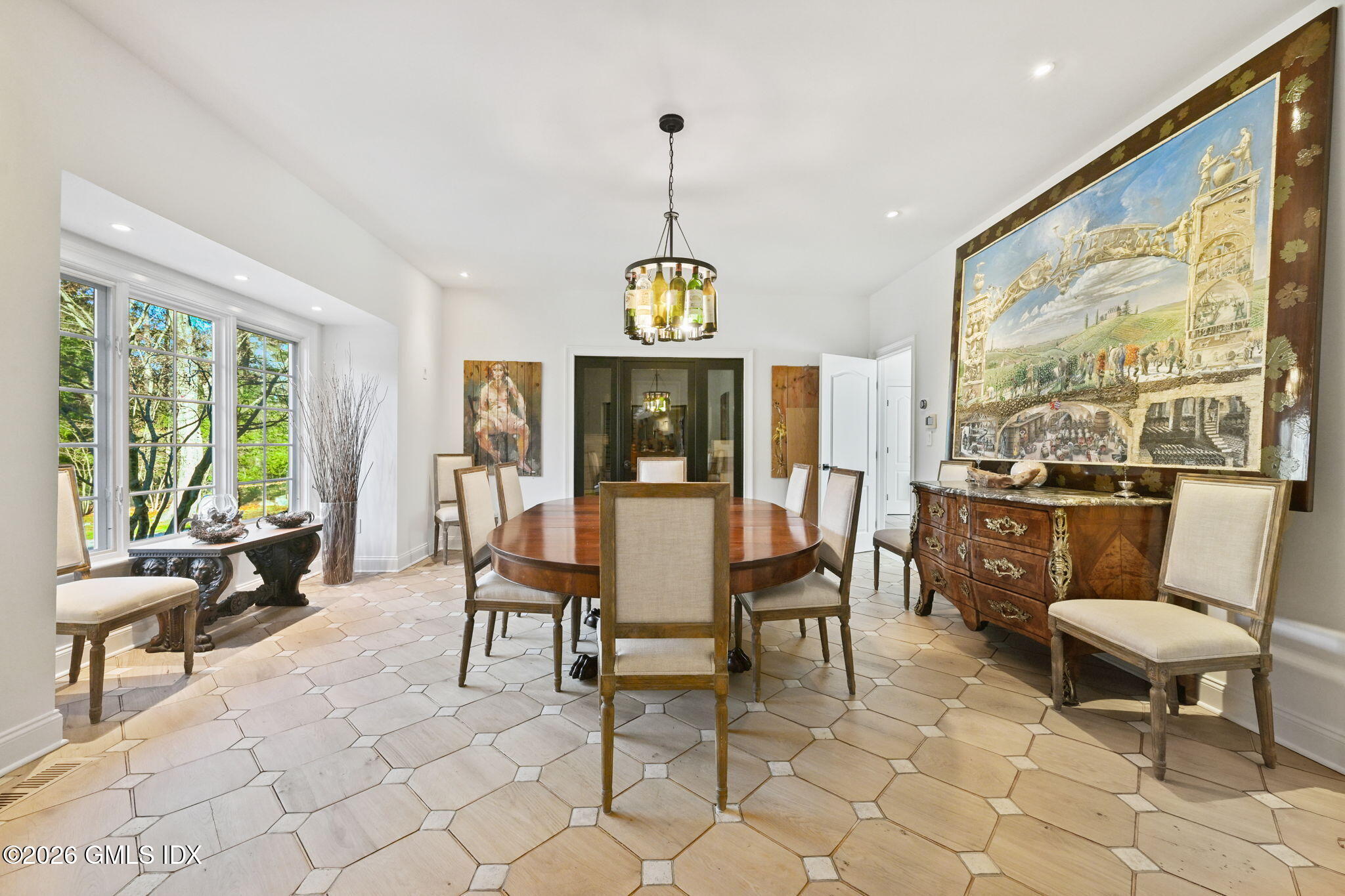 367 Riversville Road Greenwich, CT 06831 - Photo 22 of 66 a view of a dining room with furniture window and outside view