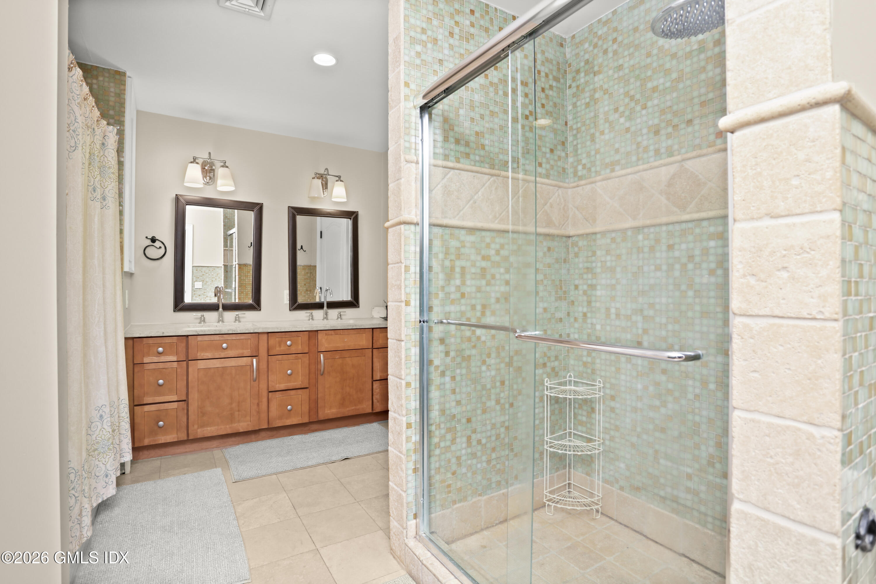 367 Riversville Road Greenwich, CT 06831 - Photo 50 of 66 a bathroom with a granite countertop sink mirror and bathtub