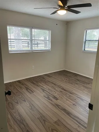 a view of a livingroom with a window