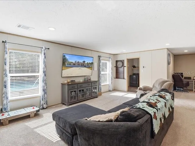 a living room with furniture and a couch