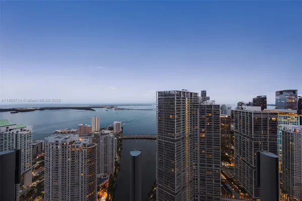 a view of a city with tall buildings