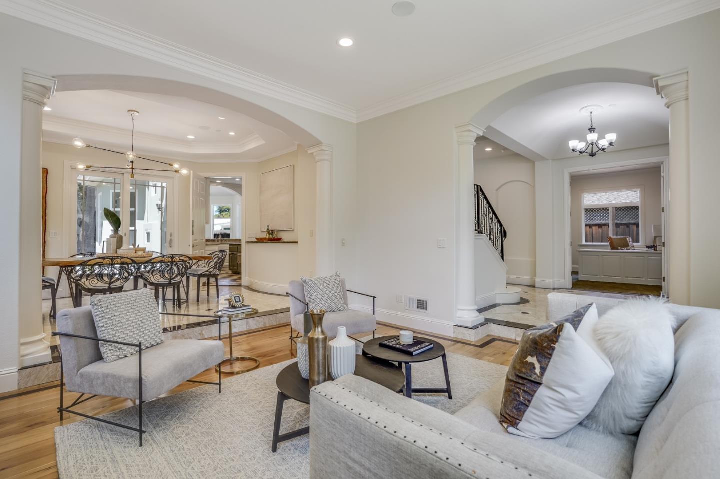 1161 Payne Drive Los Altos, CA 94024 - Photo 6 of 48 a living room with furniture and a chandelier