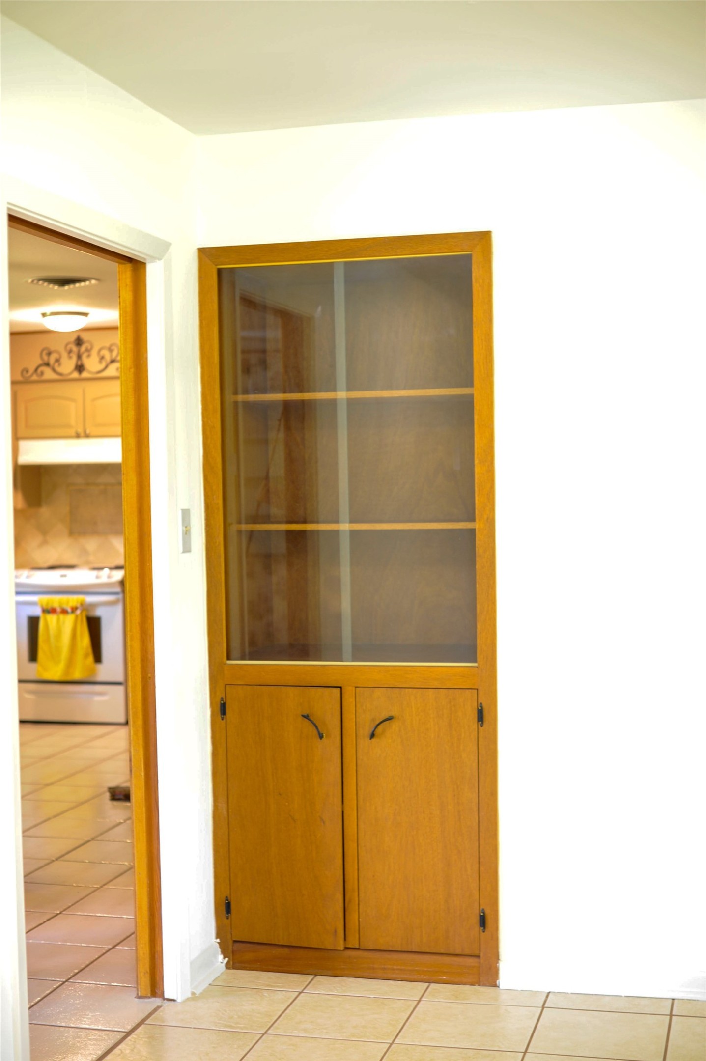 402 Peach Point Road Jones Creek, TX 77541 - Photo 17 of 32 Built-in cabinet in the living room - the doors are pocket doors!