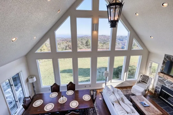 a bathroom with 2 sink and a mirror