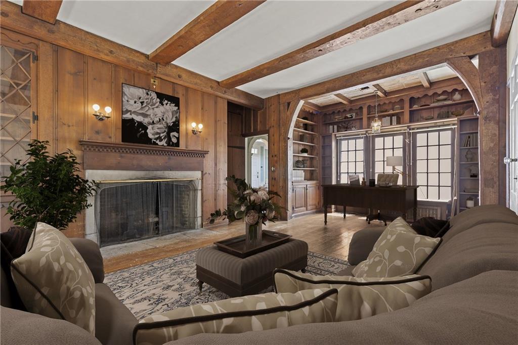 859 Blackburn Road Sewickley, PA 15143 - Photo 7 of 28 a living room with furniture and a fireplace