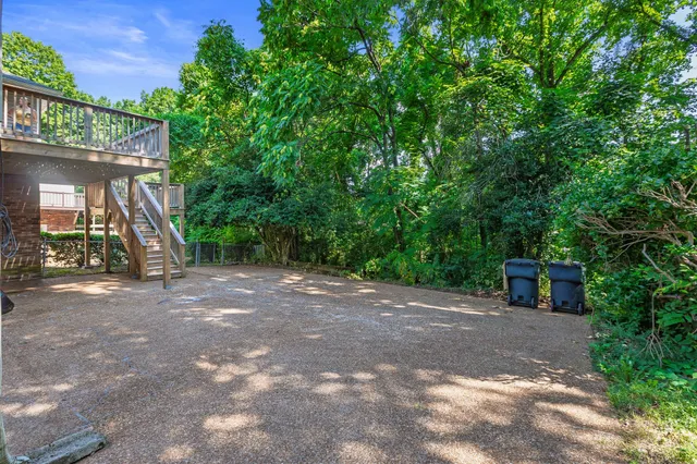 a view of an empty room with racks on the wall