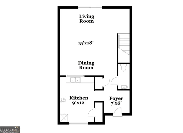 a picture of a bench in a building