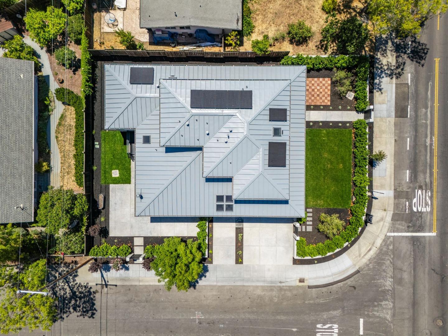 3886 Ross Road Palo Alto, CA 94303 - Photo 54 of 60 an aerial view of a house with a yard