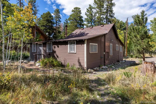 a backyard of a house with lots of green space