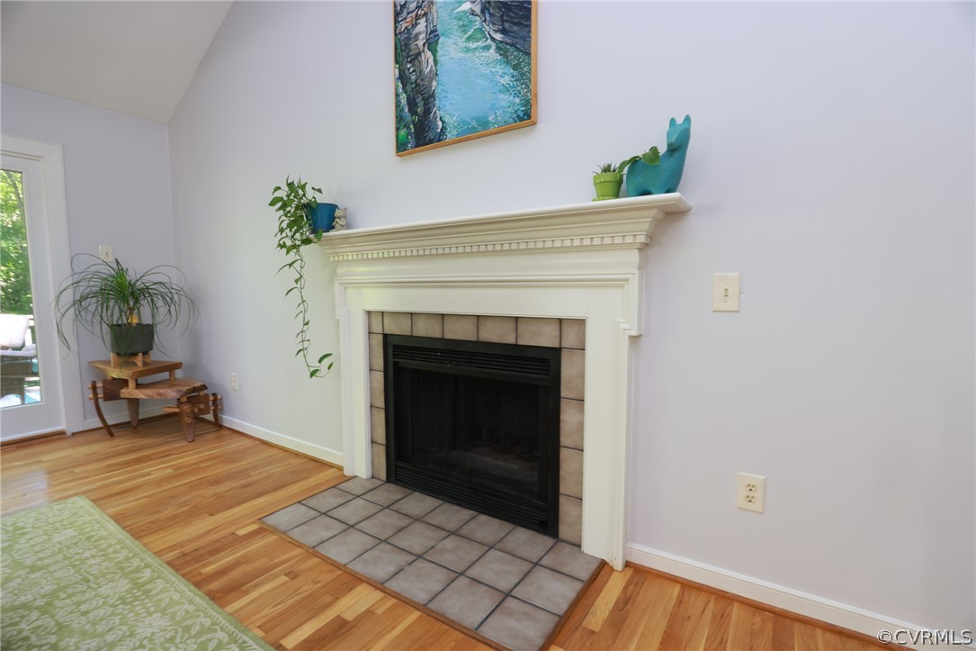 14210 Spring Gate Terrace Midlothian, VA 23112 - Photo 8 of 50 a living room with a fireplace and a potted plant