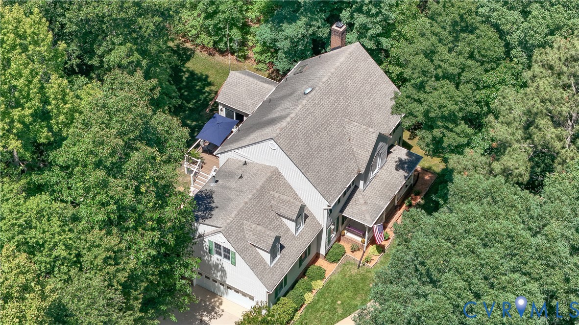 12512 2nd Branch Road Chesterfield, VA 23838 - Photo 48 of 56 an aerial view of a house with outdoor space and trees all around