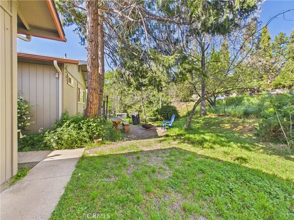 a view of a back yard of the house