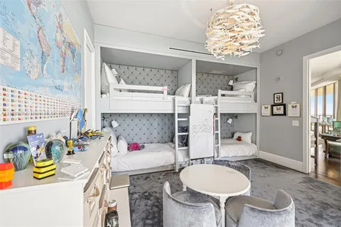 a workspace with furniture and wooden floor