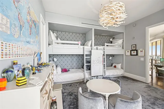 a workspace with furniture and wooden floor