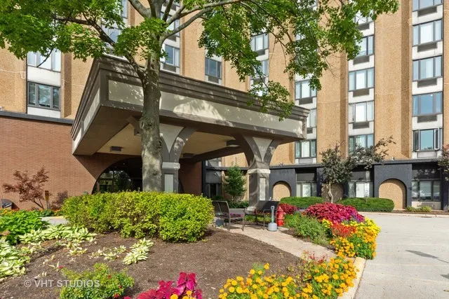a front view of a multi story residential apartment buildings