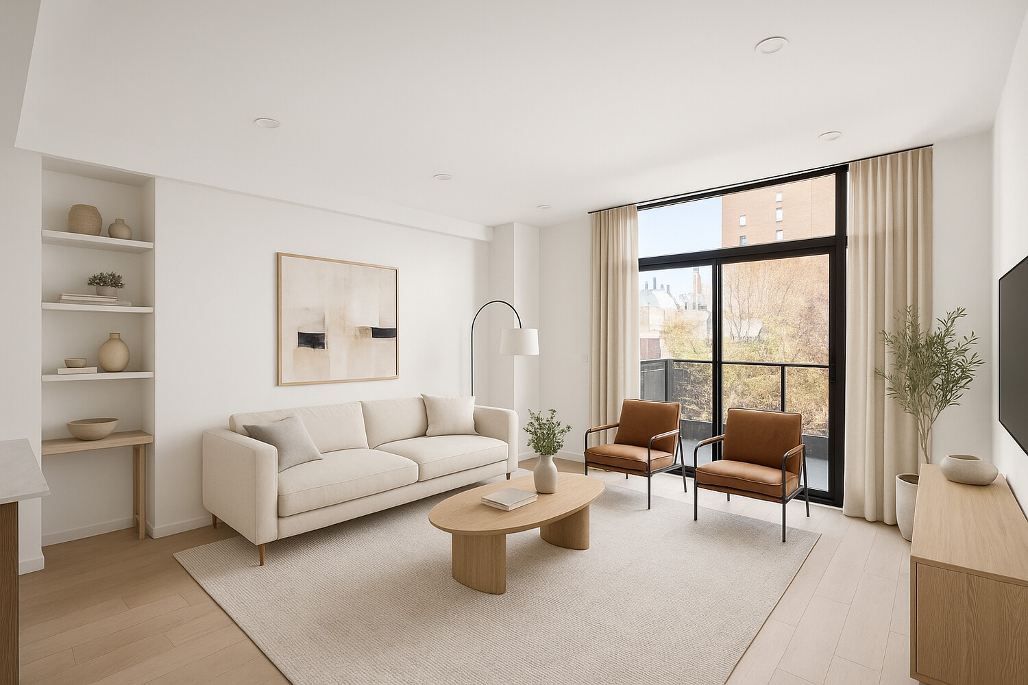 229 Withers Street, Unit 2C Brooklyn, NY 11211 - Photo 2 of 6 a living room with furniture and a large window