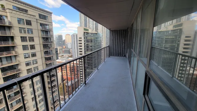 a view of balcony with city view