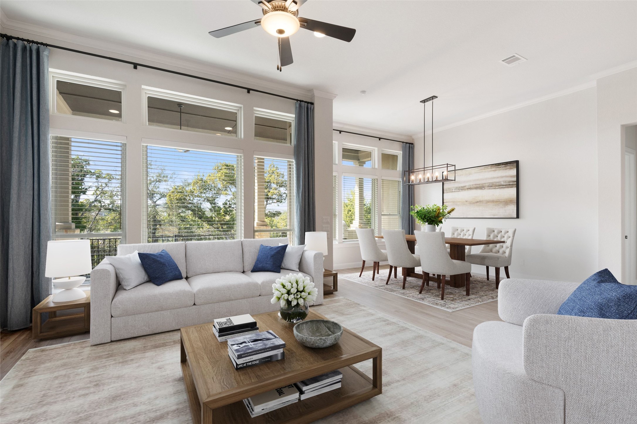 5420 Destination Way Jonestown, TX 78645 - Photo 4 of 40 Main living area and dedicated dining area with tons of natural light