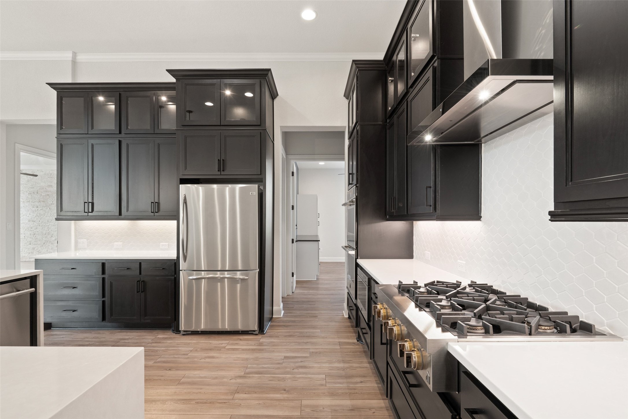 5420 Destination Way Jonestown, TX 78645 - Photo 8 of 40 Fantastic kitchen with tons of storage and in-cabinet lighting