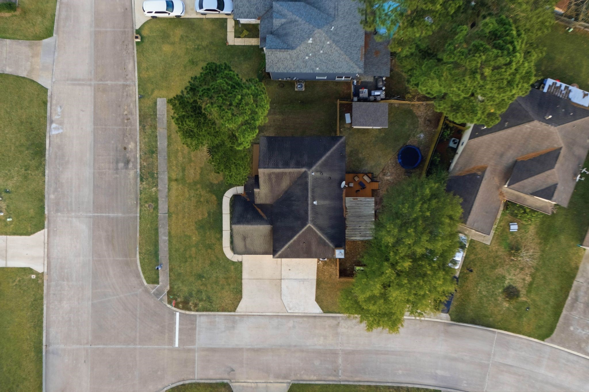 1908 Northampton Drive Conroe, TX 77303 - Photo 40 of 44 an aerial view of a house with garden space and street view