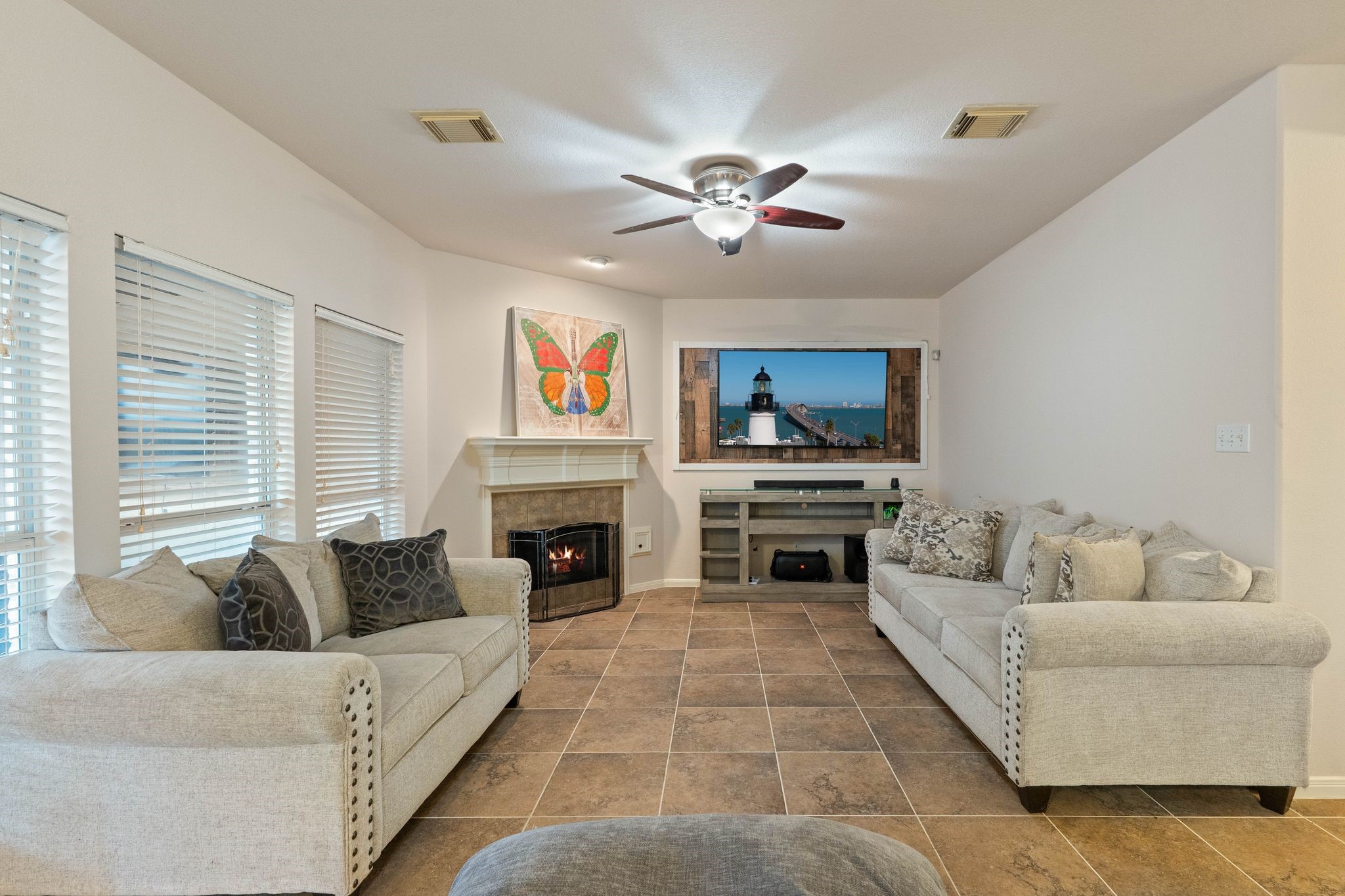 1908 Northampton Drive Conroe, TX 77303 - Photo 9 of 44 a living room with furniture and a fireplace