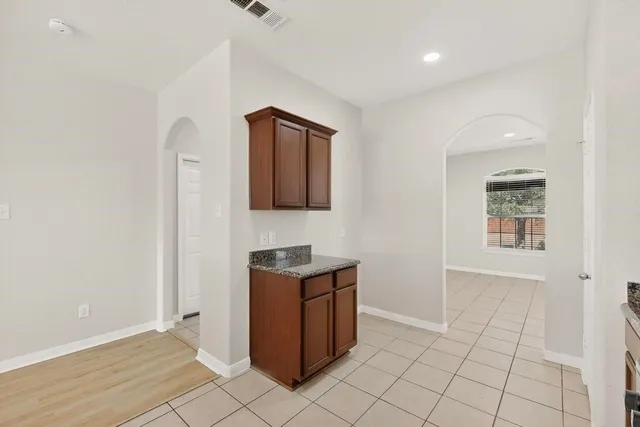 a view of cabinets with window