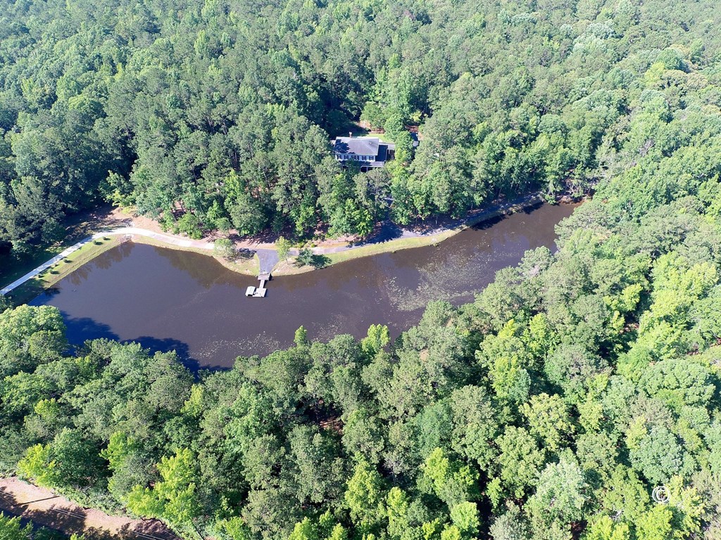 8000 Midland Road, Unit 2 Midland, GA 31820 - Photo 49 of 54 Ariel View of 2.5 Acre Pond and House