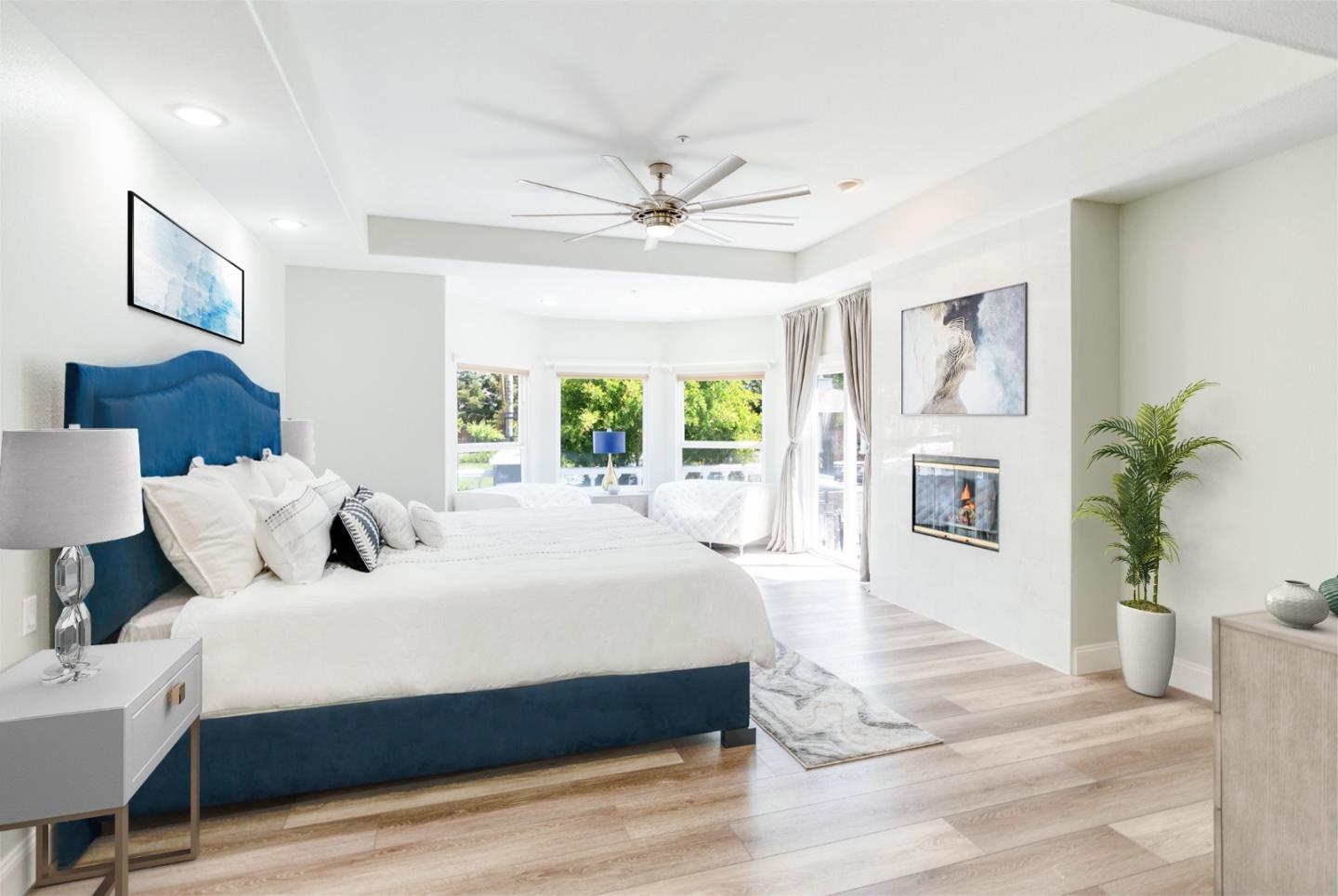 1940 Pear Drive Morgan Hill, CA 95037 - Photo 16 of 36 a bedroom with a large bed and a chandelier